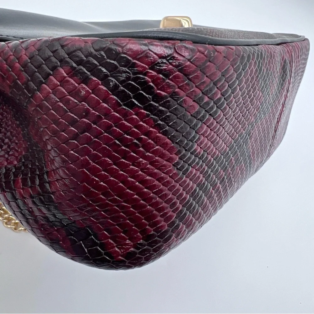 Coach Turnlock Chain Shoulder Bag 54182 Signature Canvas Python Like New - Picture 16 of 16